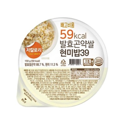 빼고비움 최저 칼로리 100g당 39kcal 발효곤약쌀현미밥39(150g*20개), 1box