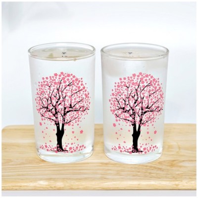 [아파트!아파트!] 인생술잔 색이 변하는 벚꽃 맥주잔 240ml 세트,2p